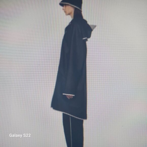 RAINS Black Long Black Jacket Reflective. NWT. Size Various - Picture 2 of 9